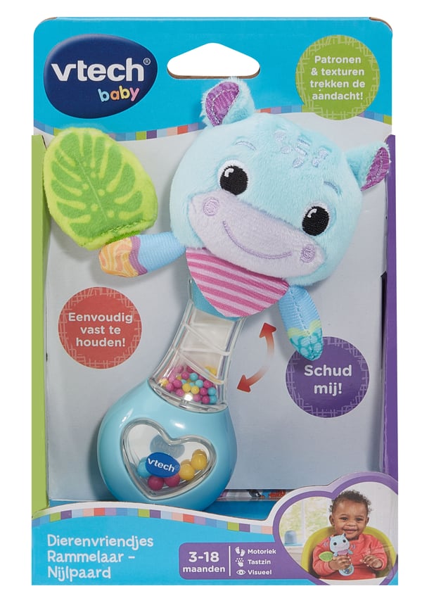 VTech Baby Dierenvriendjes Rammelaar - Nijlpaard blauw