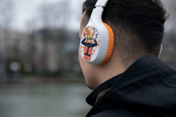 Konix Naruto KX BT HEADPHONES Headset Kabel & trådløs Spil Bluetooth Orange, Hvid