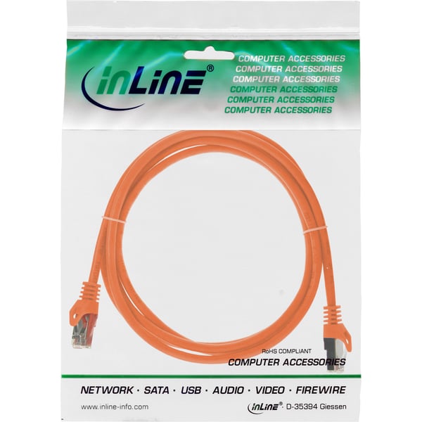 InLine 72503O netværkskabel Orange 3 m Cat5e SF/UTP (S-FTP)