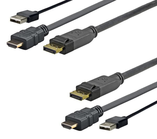 Vivolink PROHDMIUSBDP5 videokaapeli-adapteri 5 m DisplayPort HDMI + USB Musta