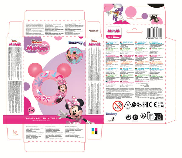 Bestway 9102N pool- och badmadrass Rosa Bild PVC Simring
