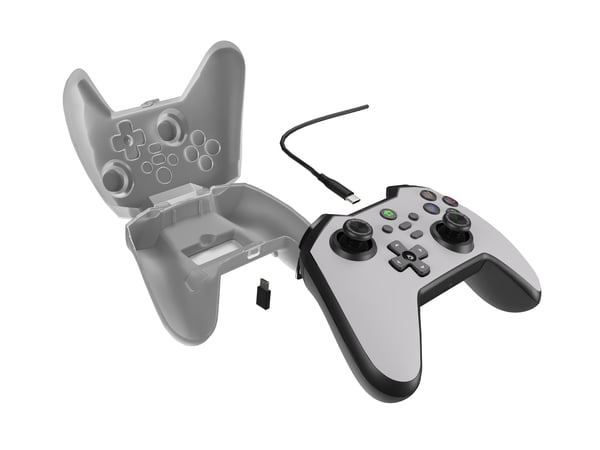 GENESIS Mangan 300 White Vit USB Spelplatta Analog / Digital Android, Nintendo Switch, PC