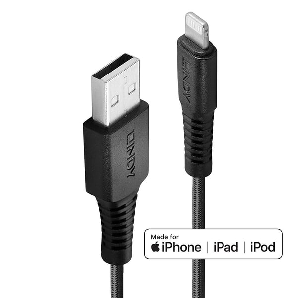 Lindy 31292 Lightning kabel 2 m Sort