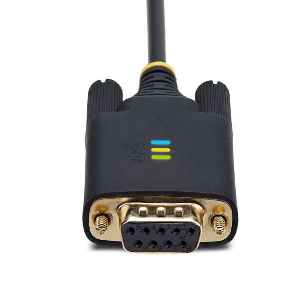 StarTech.com 10ft (3 m) USB till Null Modem seriell adapterkabel, utbytbara DB9 skruvar/muttrar, COM retention, USB-A till RS232, FTDI, Level 4 ESD-skydd, Windows/macOS/ChromeOS/Linux – robust TPE-konstruktion