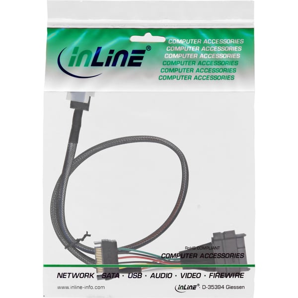 InLine 29620A SATA-kabel 0,5 m SFF-8087 Sort