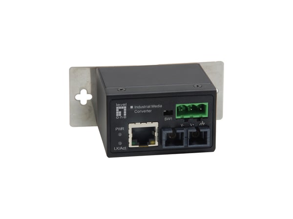 LevelOne IEC-4301 mediakonverterare för nätverk 100 Mbit/s Enkelläge Svart