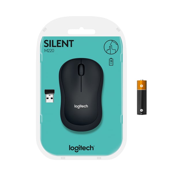 Logitech M220 Silent datormöss Kontor Ambidextrous RF Trådlös Optisk 1000 DPI