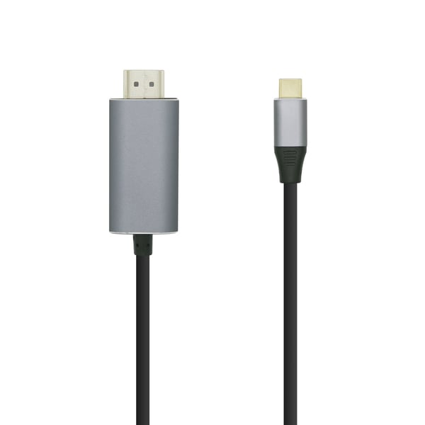 AISENS A109-0393 videokabeladapter 1,8 m HDMI Typ A (standard) USB Type-C Aluminium, Svart