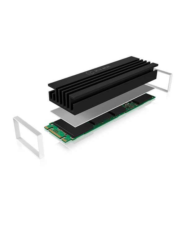 ICY BOX IB-M2HS-70 Solid-state drev Køleplade/køler Sort 1 stk