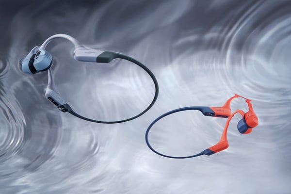 SHOKZ OpenSwim Pro Headset Trådløs Halsbånd Sport Bluetooth Sort, Rød