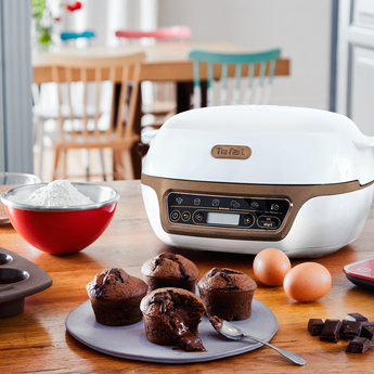 Tefal Cake Factory + Cupcake-maskin 1100 W Guld, Vit