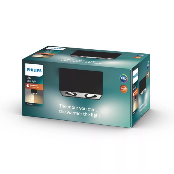 Philips WarmGlow LED Box lofts-/vægspot x 2