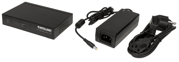 Intellinet 561228 verkkokytkin Hallitsematon Gigabit Ethernet (10/100/1000) Power over Ethernet -tuki Musta