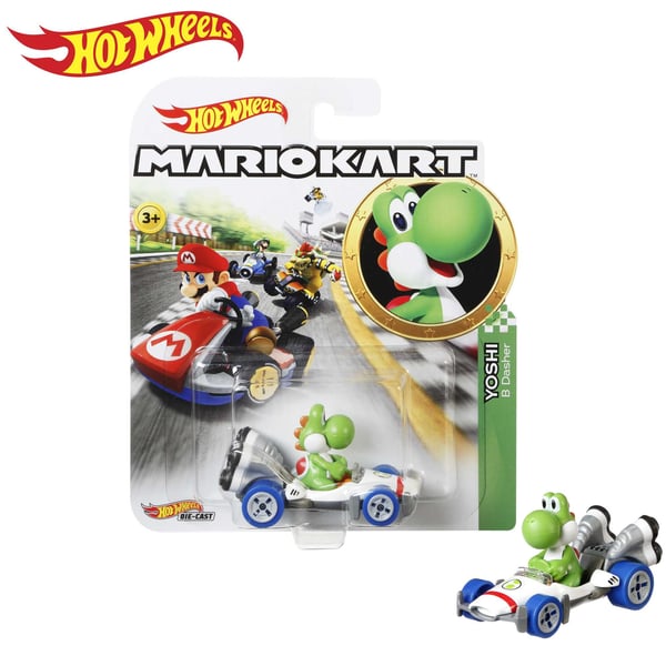 Hot Wheels Mario Kart YOSHI, B-DASHER, Bil