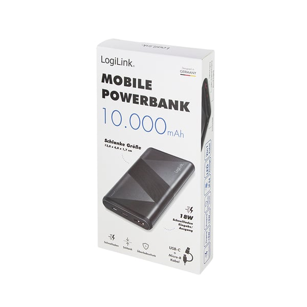 LogiLink PA0275 powerbank Lithium 10000 mAh Sort