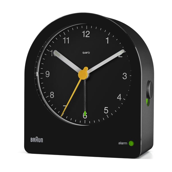 Braun BC22 Quartz-väckarklocka Svart, Gul