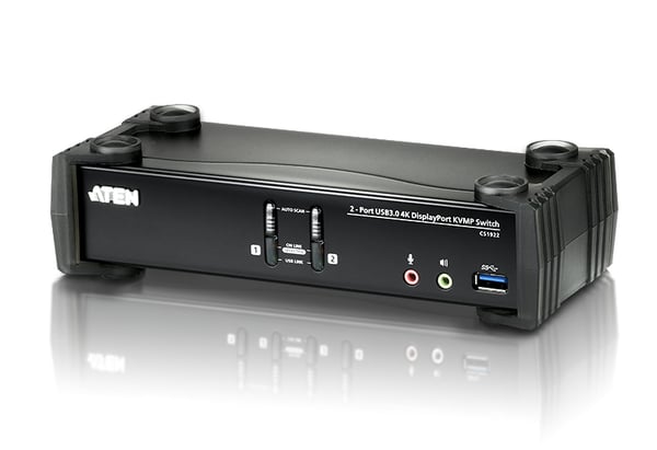 ATEN USB 3.0 4K DisplayPort KVMP™-switch med 2 portar (kablar medföljer)