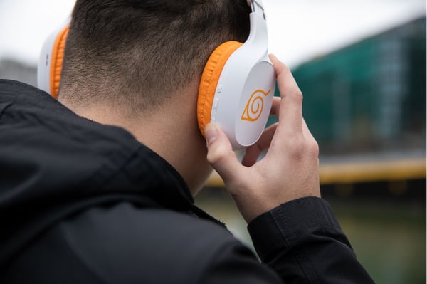 Konix Naruto KX BT HEADPHONES Headset Kabel & trådløs Spil Bluetooth Orange, Hvid