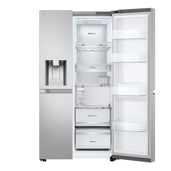 LG GSLE91MBAB side-by-side køle-fryseskab Fritstående 623 L Rustfrit stål