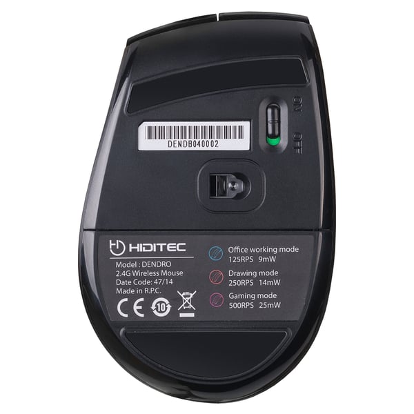 Hiditec Dendro mus Kontor Højre hånd RF trådløst Optisk 2000 dpi