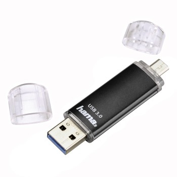 Hama 00124001 USB-muisti 128 GB USB Type-A / Micro-USB 3.2 Gen 1 (3.1 Gen 1) Musta