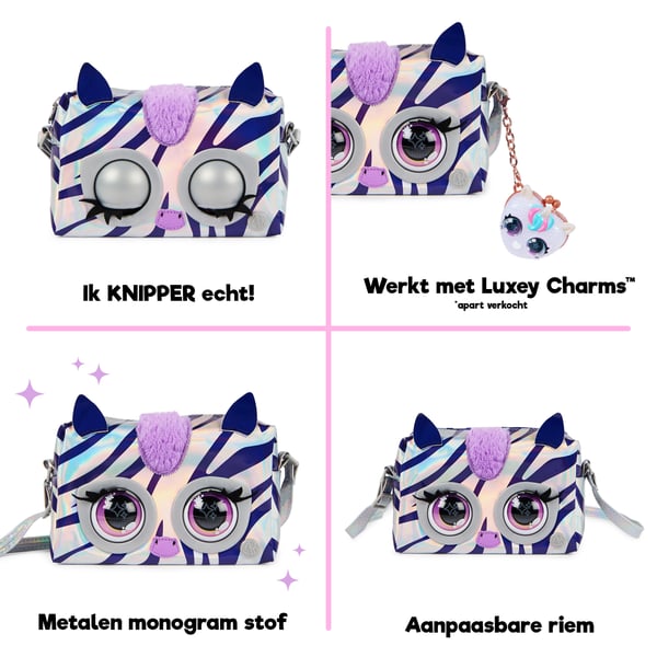 Purse Pets BAG Metallic Magic Zebra GML Blå, Metallisk Pojke/flicka Handväska