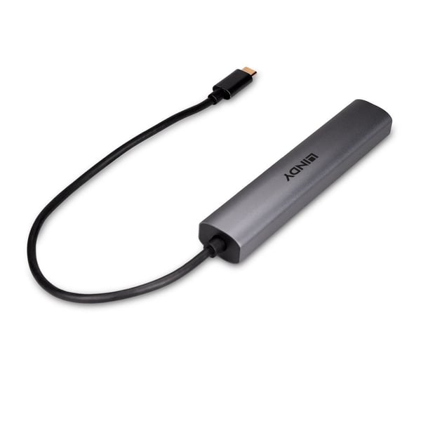 Lindy 43384 gränssnittshubbar USB Type-C 10000 Mbit/s Grå