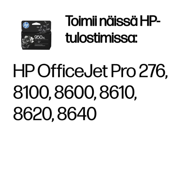 HP 950XL, alkuperäinen riittoisa musta mustekasetti