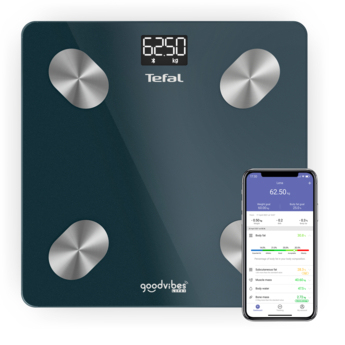 Tefal Goodvibes Life + BM9620S1 personvåg Torg Blå Elektronisk personvåg