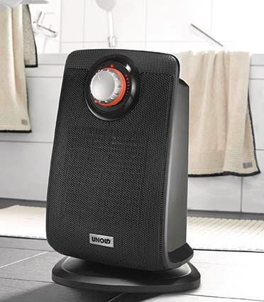 Unold 86445 varmeapparat Indendørs Sort 2000 W Blæser med elektrisk områdevarmer