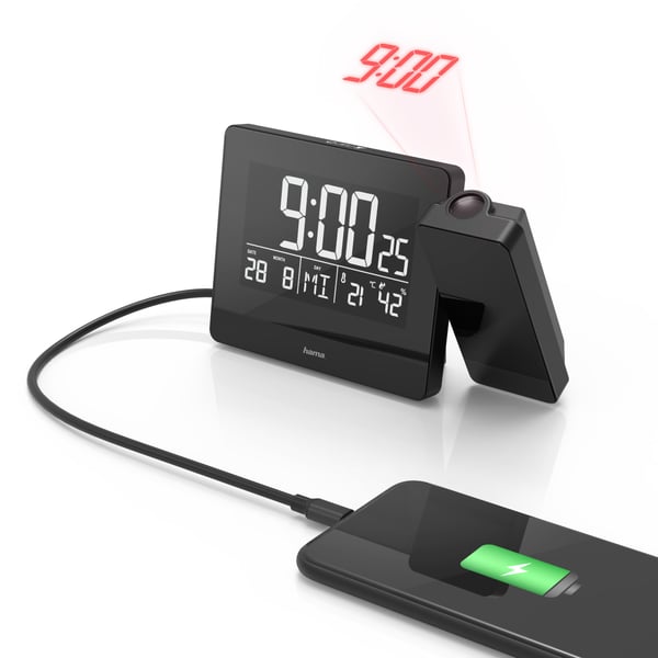 Hama Plus Charge Digital väckarklocka Svart