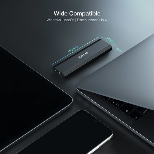 TooQ Shura SSD-inkapsling Svart M.2