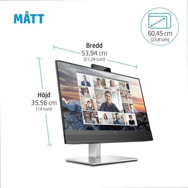 HP E24m G4 Datorskärm 60,5 cm (23.8\") 1920 x 1080 pixlar Full HD Svart
