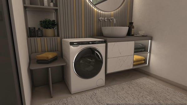 Haier HW50-BP12307U1-S vaskemaskine Front-læsning 5 kg 1200 rpm Hvid