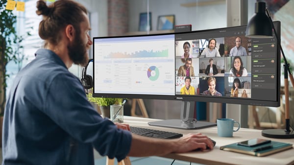 Philips 49B2U6900CH/00 platta pc-skärmar 124 cm (48.8") 5120 x 1440 pixlar Dual QHD LCD Svart