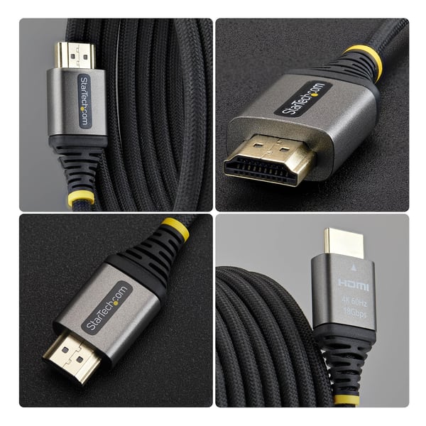 StarTech.com HDMI2-FLEX-4K60-1M HDMI-kaapeli HDMI-tyyppi A (vakio) Musta, Hopea