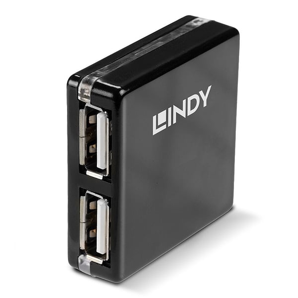 Lindy 42742 gränssnittshubbar 480 Mbit/s Svart