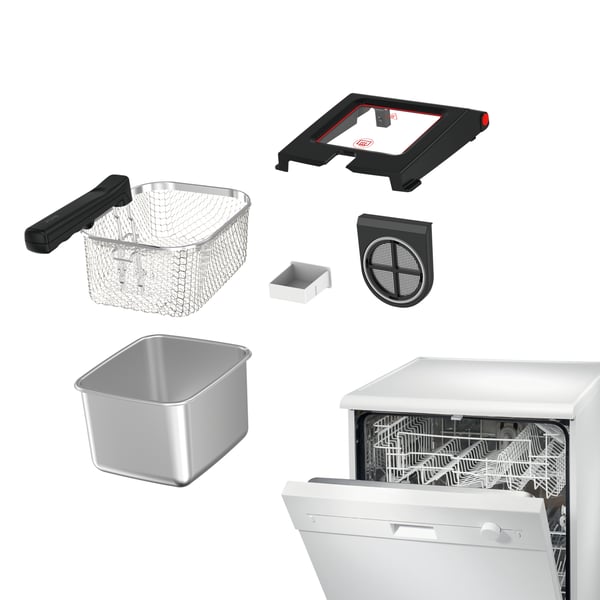 Tefal Clear Duo FR600D Enkelt 0,65 L Enkeltstående 2000 W Frituregryde Sort, Rustfrit stål