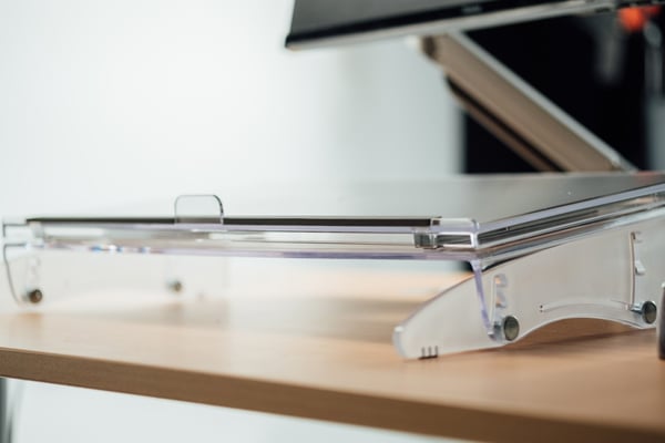 BakkerElkhuizen FlexDesk 640 dokumentholder Plast, Gummi, Stål Lys grå, Transparent