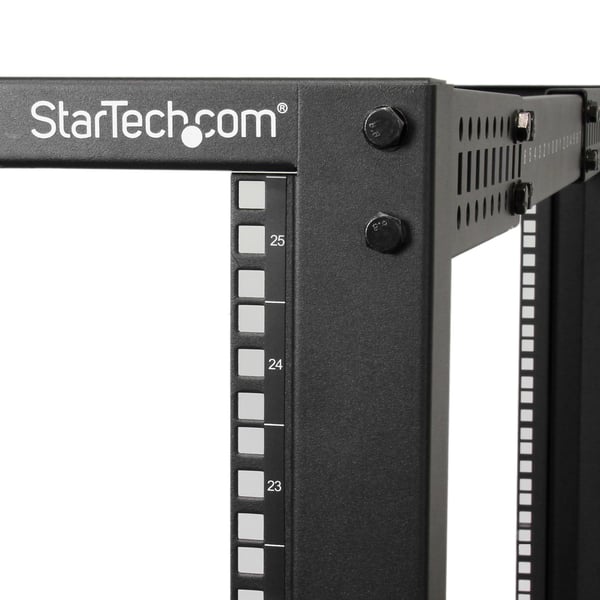 StarTech.com 25U 4-Post Serverrack, 19" Open Frame-rack med 101 cm monteringsdjup och 544kg (1200lb) viktkapacitet, mobilt eller golvmonterat IT-rack
