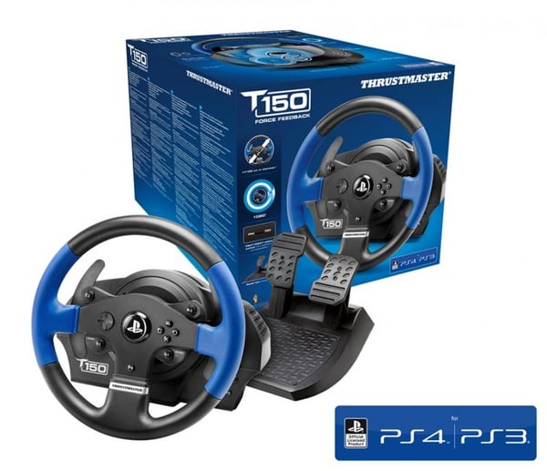 Thrustmaster T150 Force Feedback Musta, Sininen USB Ohjauspyörä + polkimet PC, PlayStation 4, Playstation 3