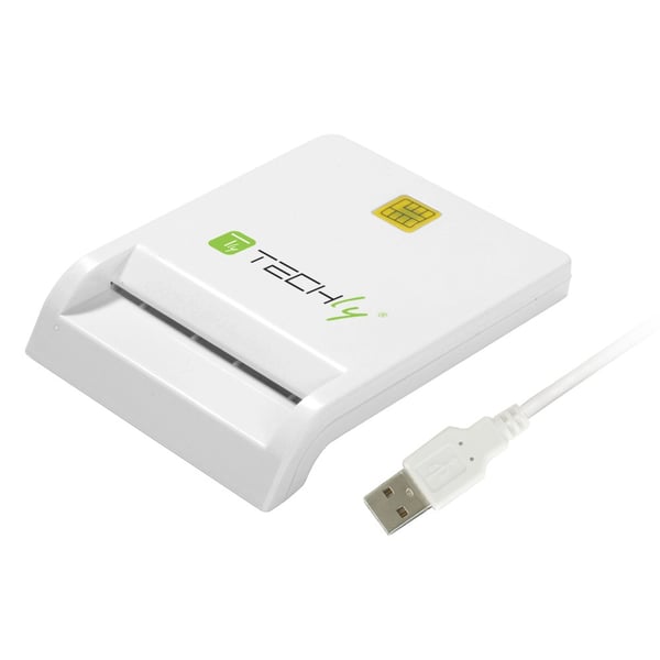 Techly Compact Smart Card Reader/Writer USB2.0 White I-CARD CAM-USB2TY läsare smarta kort inomhus USB Vit