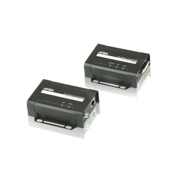 ATEN VE601 AV sender & modtager Sort