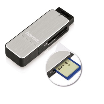 Hama 123900 kortläsare USB 3.2 Gen 1 (3.1 Gen 1) Svart, Silver