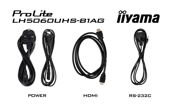 iiyama LH5060UHS-B1AG skilte display Digital A-tavle 125,7 cm (49.5") LED Wi-Fi 500 cd/m² 4K Ultra HD Sort Indbygget processer Android 11 24/7