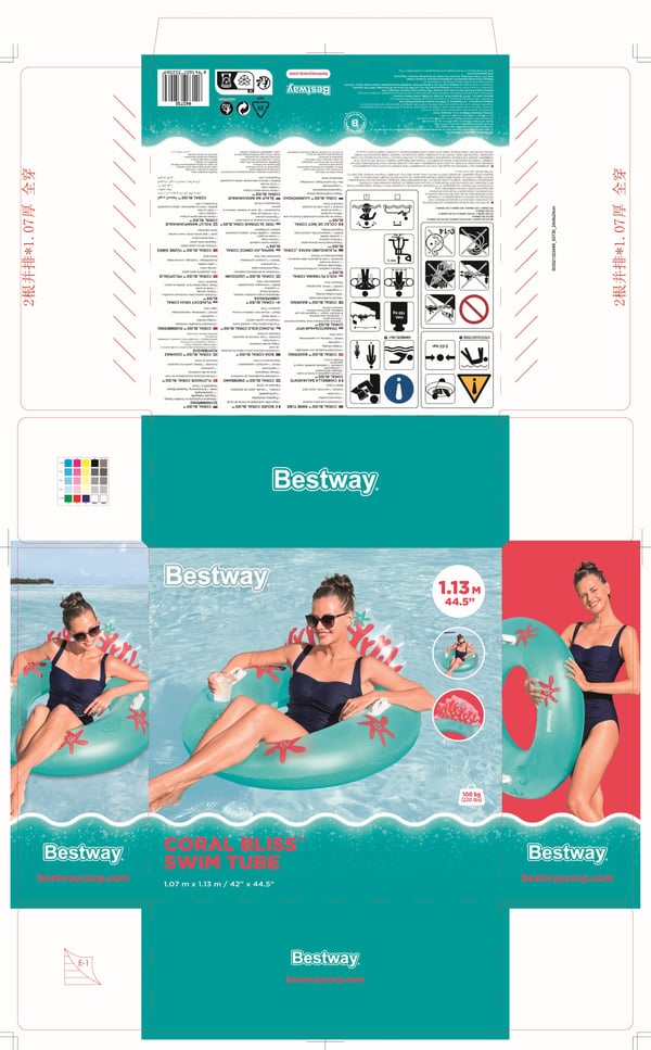 Bestway 43730 pool- och badmadrass Multifärg Mönstrad PVC Simring