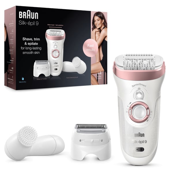 Braun Silk-épil 9 SensoSmart 9/880 40 pincetter Rose Gold, Vit