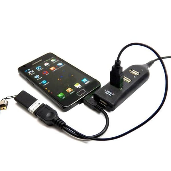 Techly 0.3m USB 2.0 A M/F - Micro USB 2.0 M USB-kabel 0,3 m USB A USB A/Micro-USB B Sort