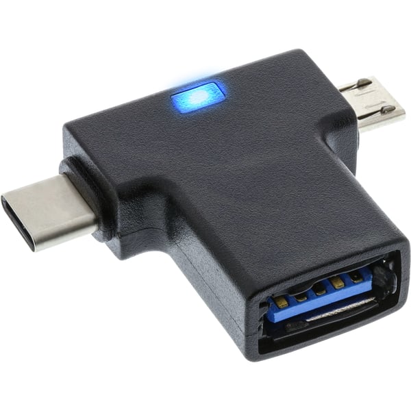 InLine 35804 kabelomvandlare (hane/hona) USB type C male / micro USB male USB Type C, Micro-USB Svart