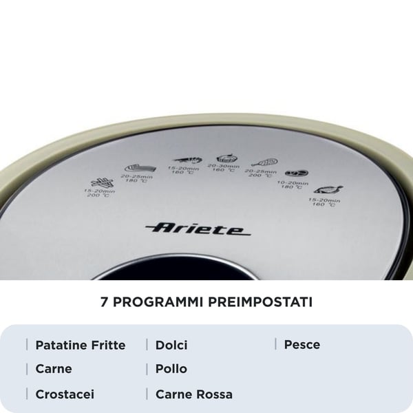 Ariete 4618/02 Yksi 7 L Erillinen 1800 W Kuumakiertoilmakypsennin Beige